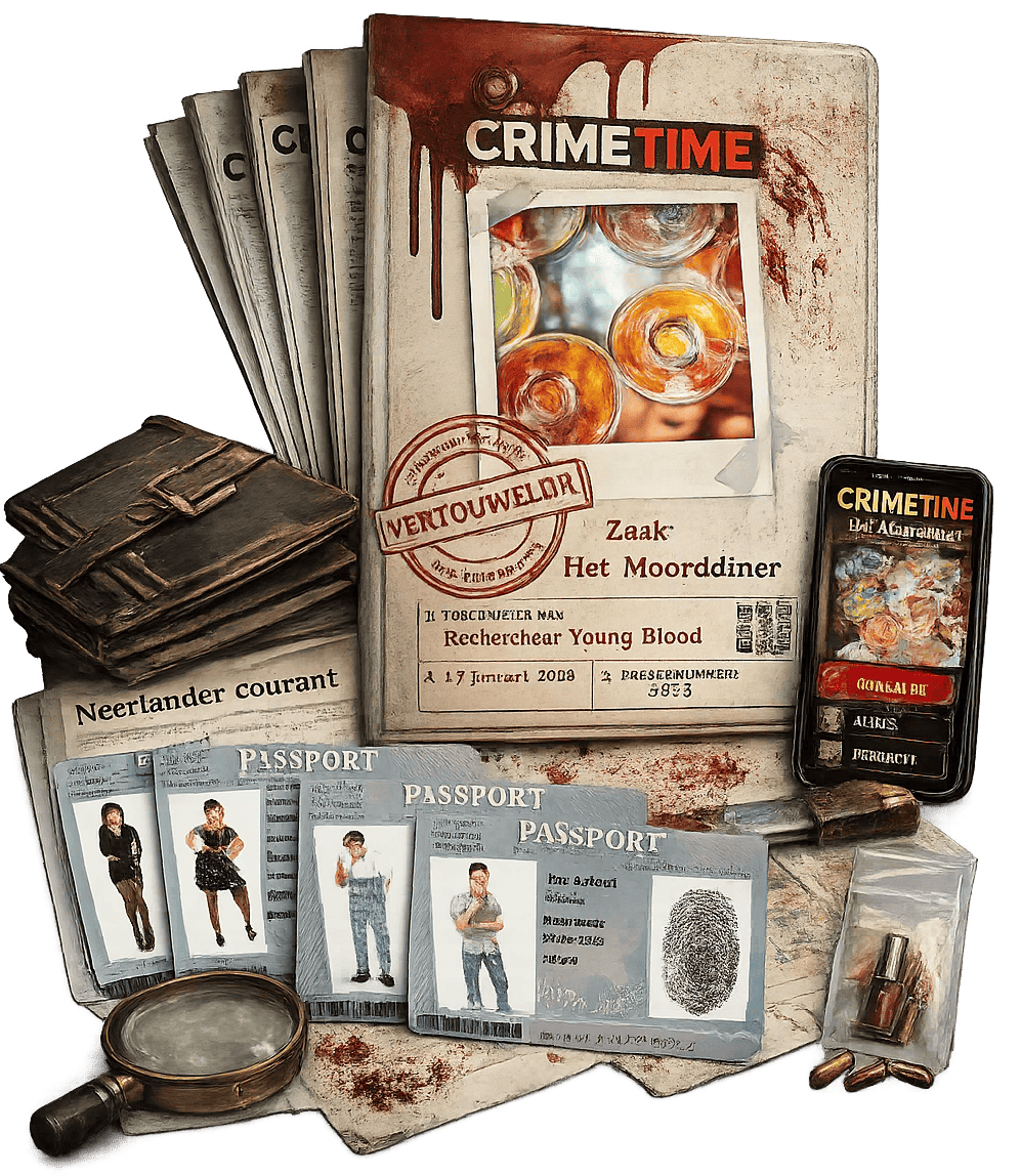 Moordspel het moorddiner voor een gezellige etentje met vrienden